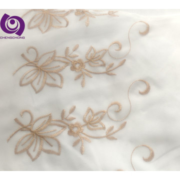 cc1007 hot sales new arrives  voil embroidery curtain fabric for  living room and bedding room